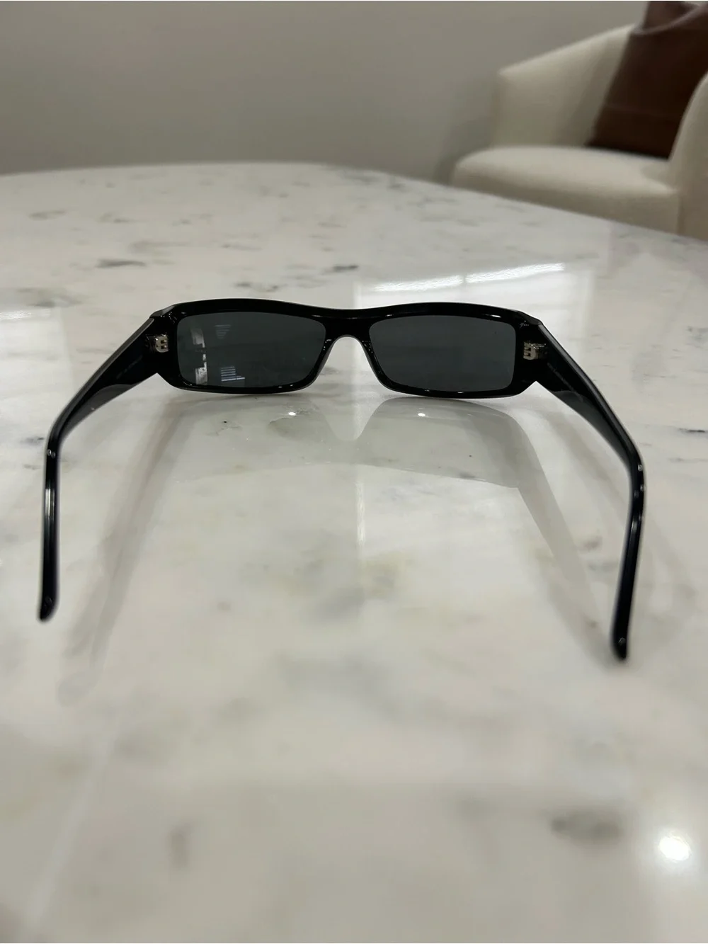 Classic Black Rectangular Sunglasses for Women - Sleek Dark Lenses